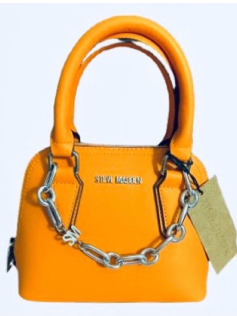 NWT Steve Madden B-Faith Mini Satchel Chain Crossbody Bag Mandarin Orange